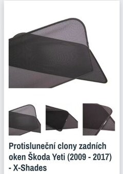 Škoda yeti Protisluneční clony do zadních oken - 1