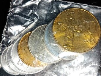Sada slovenských mincí - 10 Halierov - 10 Korun 1993/4 UNC