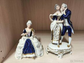 Prodej 2 ks sošek orig. Royal Dux - modrý kobalt