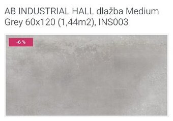 Dlažba/obklady 60x120 medium Grey, industrial hall