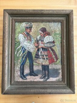 Obraz Krojovaný pár, olej na plátně 65x55