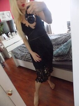 Černé krajkové šaty vel.36