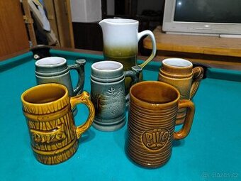 Keramický džbán, půlitr