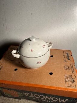 Starožitná/Retro kulatá mísa s víkem - Polévková/Servírovací