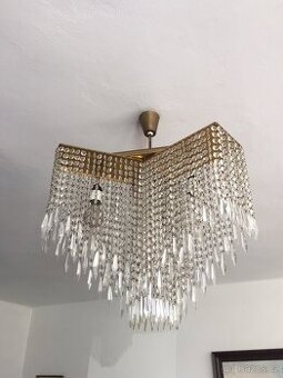 STAROŽITNÝ RETRO LUSTR -KŘIŠŤÁLOVÝ - tříramenný+y