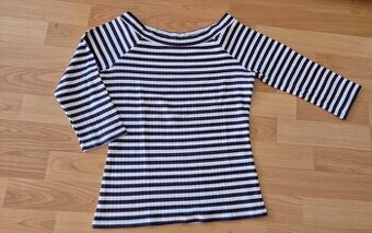 Pruhovanané žebrové triko Marks Spencer, vel.38