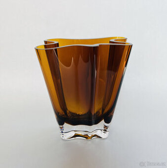 Rosenthal Křišťálová váza Flux Amber 14 cm, H. Paul