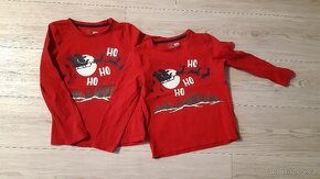 Sourozenecká vánoční trička vel 122 a 134