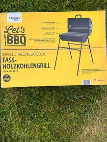 Nový sudový gril na dřevěné uhlí - výprodej