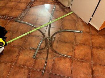 Stul kulatý nerez+sklo.