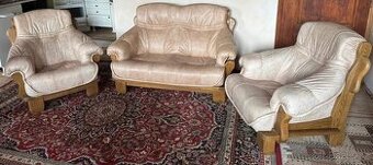 Rustikální dubová světlá sedací souprava, 4982