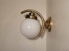 stará mosazná lampa lampička bílé stínidlo až 2 ks