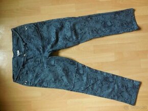 dámské Janina modré elast. rifle, Slim ,potisk zip 44/34/L-X