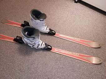 Lyže 150 cm plus boty č.5, dětská velikost