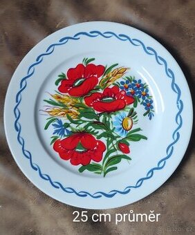 Retro malovaný porcelánový talíř