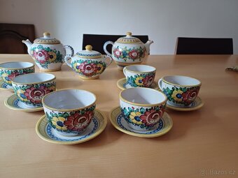 Tupeská keramika čajová souprava - Úředníček originál ruční