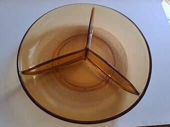 Skleněná dělená miska velká