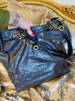 Vintage cc chain leather tote CHANEL