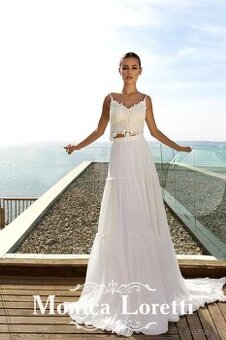 🤍 Boho svatební šaty Monica Loretti – vel. 36–38 🤍