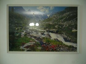 Složené puzzle obraz v rámu horský potok
