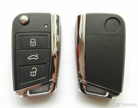 Klíč Škoda Octavia 3, Volkswagen Golf chrom lesklý. Klíč bez