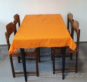 Rozkládací stůl 75x130cm dřevo + 5x židle