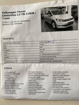 Prodám VWTouran 2.0 TDI