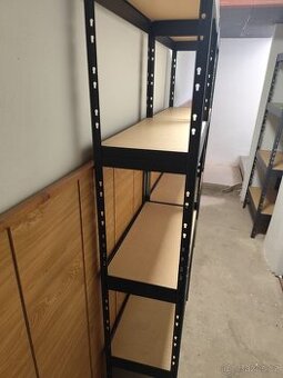 Shelving Kovový regál RIVET antracitový, 4 police