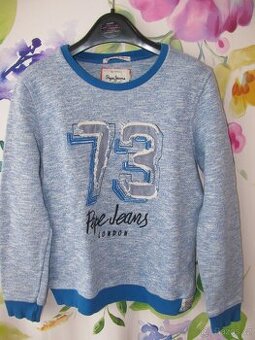 Chlapecká modrá mikina, střik PEPE JEANS