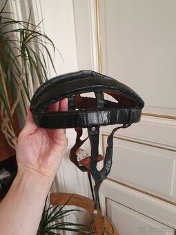 Retro kožená cyklistická helma