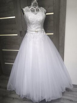 Krajkovo-tylové svatební šaty 36/38/40