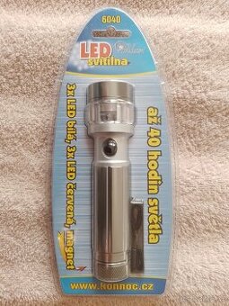 LED svítilna s magnetem, kovová. NOVÁ.