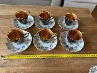 Luxusní porcelánová sada hrnků s podšálky JSK  (6+6)