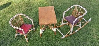 Retro dětská proutěná souprava