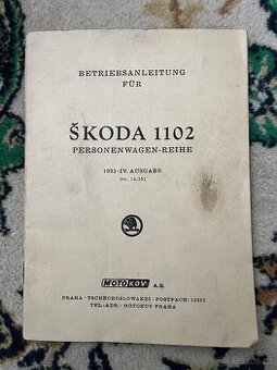 Škoda 1102 návod k obsluze