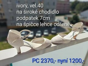 Luxusní svatební boty/střevíce, ivory, vel.40