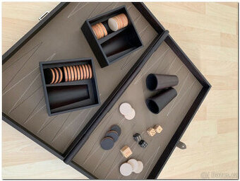Hermès Backgammon Luxusní kožená dřevěná hračka Paříž