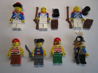 Lego figurky piráti vojáci a dělo středověk a příslušenství - 1