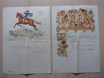 2x STARÝ TELEGRAM - POŠTA - JIHLAVA