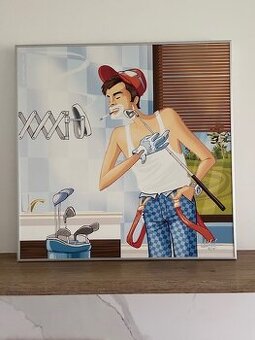 Moderní obraz Miša Dúhy – GOLF | 68×68 cm | hliníkový rám