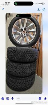 Prodám alu sadu kol s pneu BRIDGESTONE 215//55 R17