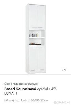 Vysoká koupelnová skříň