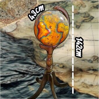 Dekorativní glóbus a dalekohled ze dřeva – stylové repliky