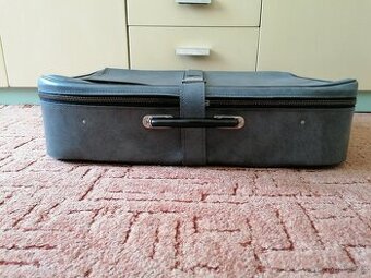 Retro koženkový kufr šedý