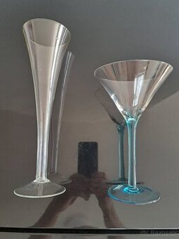Sklenice na vino,sampus - retro.