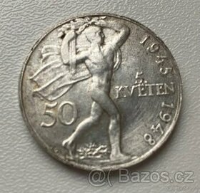 Stříbrná mince, vydaná r. 1948