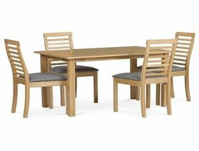 Jídelní set stůl + 4 x židle moření dub nebo bílá AUT-4000