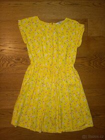 Lehké letní šaty žluté s kytičkami H&M vel. 140