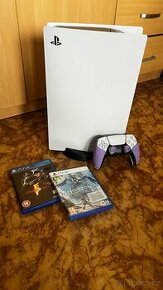 PS 5 + příslušenství + dvě hry