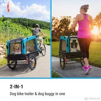 Klarfit Husky Vario přívěs pro psa 2v1 modrý
